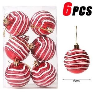 6pcs Ornaments Santa Claus Snowflakes Xmas Tree Hanging Pendant S For Home Navidad Party Decoration