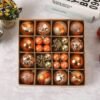 Christmas Gift 6cm Painted Transparent Boxed Christmas Ball Set Christmas Tree Ornament Pendant Bronze
