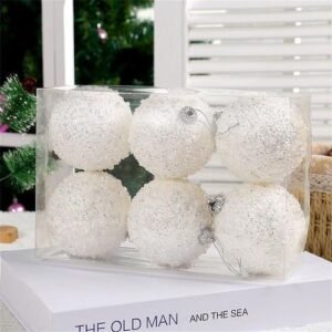 6pcs 8cm Balls Tree Ornaments Hanging Xmas Tree Pendants Home Party Decor 2023 New Year Navidad