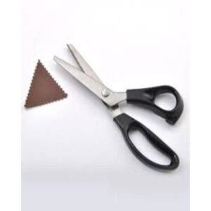 Zig Zag Stainless Steel Scissors -  Black Plastic Handle