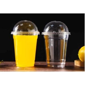 Disposable 16oz (450ml)  Plastic Cup With Dome Cover/lid