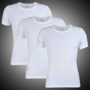 3in1 Plain White Round Neck