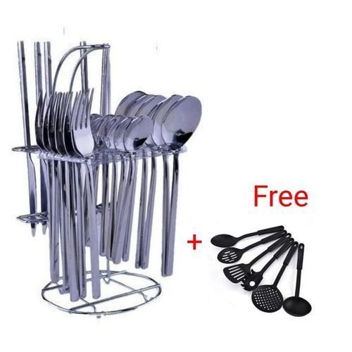 24 Pieces Dinning Cutlery Set + 6 Pieces Cooking Spoon