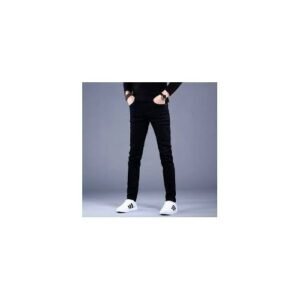 Men's Straight Black Non Faded Jean Trouser