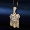 Exquisite Twisted Chain With Iced Head Of Crusifix Pendant For Sophisticated Ladies/Gentlemen