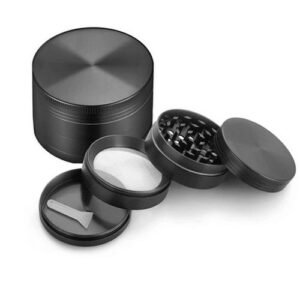 Black Metal Herb Grinder 4 Part Crusher- 50mm