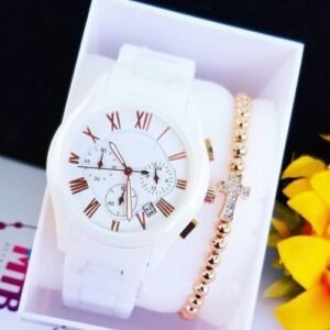 Never Fading Ceramic Classic Top Unisex Watch + Bracelet