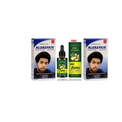 Alorepair BALD & HAIR LOSS 100% TREATMENT 2pacs + 1 Free 7Days King Of Ginger Hair Growth Oil