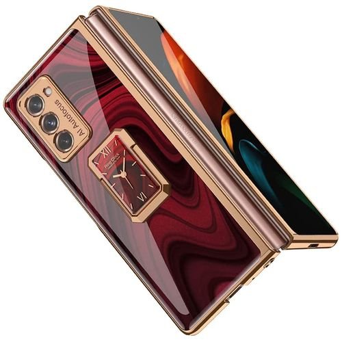 Galaxy Z Fold 2 5G Case Luxury Crystal Pattern Ring Holder