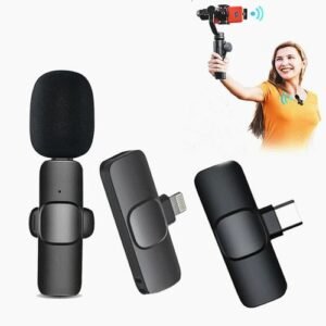 Wireless Lavalier Microphone Audio Video Recording Mini Mic For IPhone & Type-C