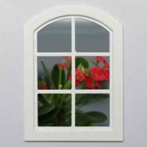 White Arch Wooden Dollhouse Windows Frame 6 Pane Acessories DIY