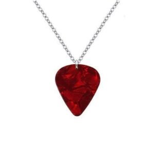 Punk Eddie Munson Guitar Pick Pendant Necklace Stranger Things Titanium Steel WomenMen Red Necklaces Jewelry Acessories Gifts MAA