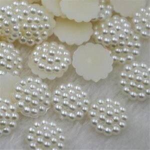 Hot 50/100pcs Beige Plastic Imitation Pearl Flatback No Hole Acessories 13mm