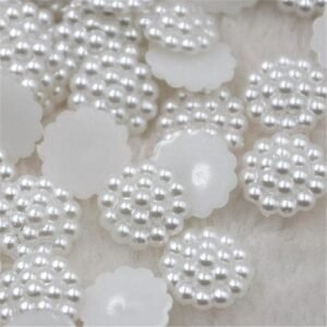 100pcs White Plastic Imitation Pearl Flatback No Hole Acessories 13mm