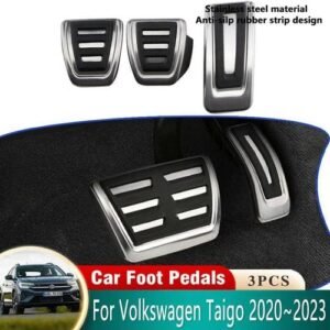 For Volkswagen VW Taigo 2022 ~2023  Car Pedals Stainless Steel Brake Non-slip No Drilling Restfoot Pedal Car Acessories