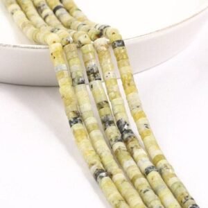 yellow turquoise Natural  Rondelle Bead 4x2mm Turquoise Quartz Jasper Flat Round Disc Beads for Jewelry ing DIY let Acessories 15'