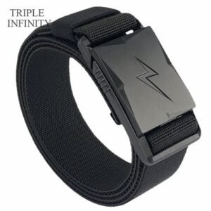 (Black Belt,)Lightning Pattern Ic Buckle Quick Release  Belt Elastic Battle Belt Cowboy  Strap Tatical Militar Acessories MAA