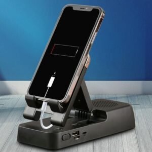 Foldable Desktop Tablet Phone Holder With Bluetooth Speaker And Powerbank