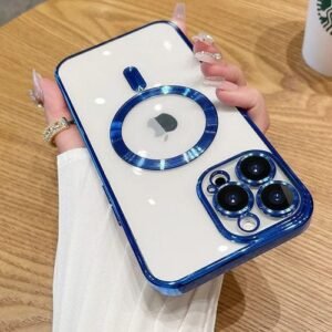 Transparent Magnetic For Magsafe Wireless Charging Case For IPhone15promax 14promax Plus 13 12 11 Pro Max Clear Plating Silicone Cover