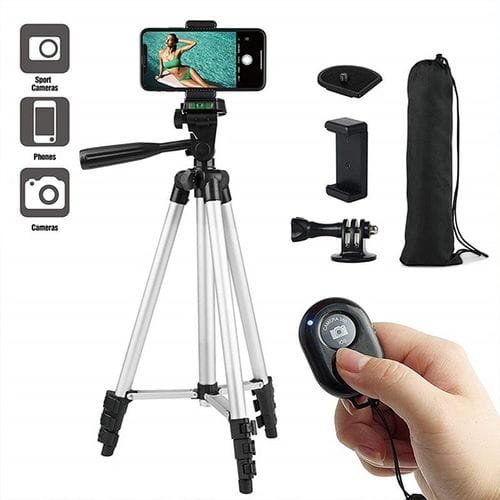 Phone Vlog Video Kit Tripod Microphone With Remote-Silver