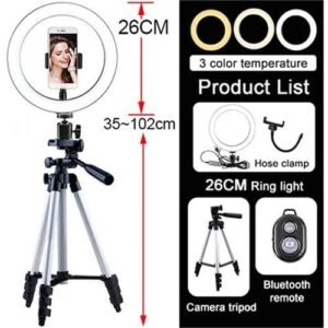 26cm LED Ring Light Tripod For Photography Video, And Makeup