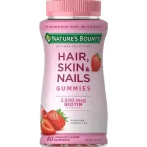 {Supplement} Natures Bounty Hair, Skin & Nails Gummies with Biotin Strawberry 80 gummies