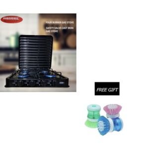 Table Top Automatic Gas Cooker - 4 Burner & Cleaning Brush