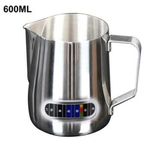 Milk Frothing Pitchers with Integrated Thermometer Latte Art Jug Stainless Steel Creamer Temperature Espresso Steaming Pitchers