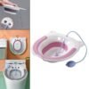 Sitz Bath Toilet Seat With Flusher Commode Chair For Postpartum Pink