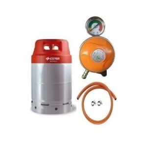 Cepsa 12.5kg Gas Cylinder, Metered Regulator, Hose & 2 Clips