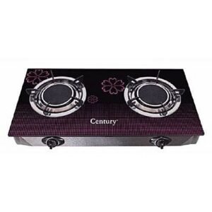 Century Table Gas Cooker 2 Hob Burner Glass Top