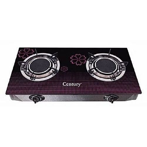 Century Table Gas Cooker 2 Hob Burner Glass Top