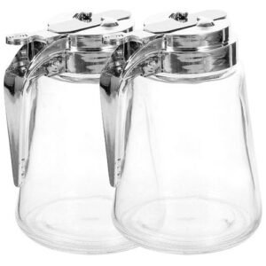 2pcs Gl Dispenser Sugar Pot Maple Syrup Dispenser Salad Dressing Dispenser