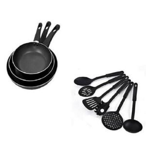 New Brand Multipurpose Non-Stick Fry Stir 3 Sets Frying Pan_Set Spoon