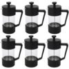 6X French Press Coffee & Tea er 12Oz, Thickened Borosilicate Gl Coffee Press Rust-Free And Dishwasher Safe,Black