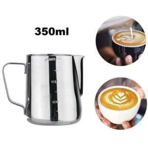350ml Stainless Steel Coffee Milk Frothing Pitcher Frother Jug Measurement Cup Espresso Cappuccino Latte Art Steaming Pitcher