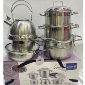 12pcs Korkmaz Heavy Stainless Pot Set