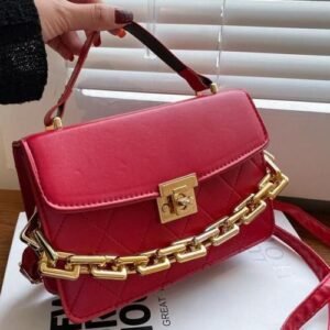 New Fashion Leather Ladies Handbag-Red