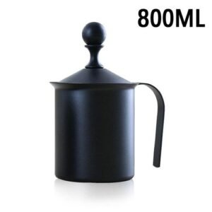 Manual Milk Frother Stainless Steel Hand  Creamer Double Mesh Coffee Milk Foam Frothing Pitcher Froth er Jug 400/800 ML