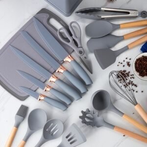 19Sets Of Silicone Kitchenware With Chopping Board