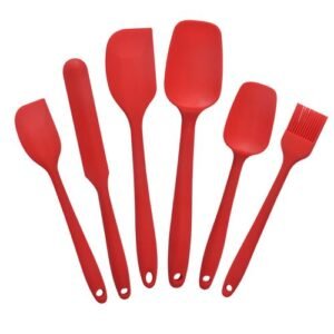 6PCS Silicone Kitchen Baking Cream Spatula Utensil Set Tools
