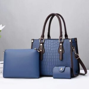 Unique Style Leather Ladies Shoulder Square Handbag - Blue