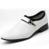 Men's Italian Plus Size Smooth Leather Shoes White