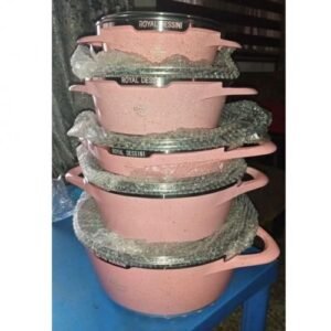 Meduim Size Colourful Set 5 Non-stick Pots