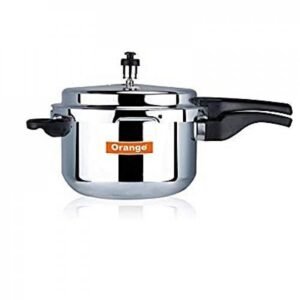Orange 12liter Pressure Cooker Pot- Silver
