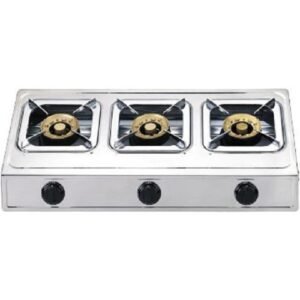 NEW STAINLESS Auto Ignition 3 Burner Table Top Gas Cooker