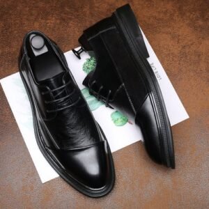 2021 Men's Penny Leather Luxury Italian Fashion Office Wedding Shoes - Black