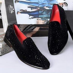 Depally Men Stone POINT Designers Shoe Black