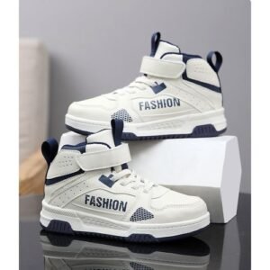 Quality Hightop Children Sports Leisure Luxury Kids Sneakers - Navy Blue