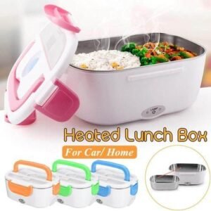 2 In 1 Portable Electric Heated Heating Lunch Box Bento Box For CarHome US Plug Green